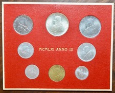 VATICANO - GIOVANNI XXIII - SERIE 1961 CON 500 LIRE ARGENTO  ANNO III FDC RARA !