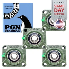 (4) UCF204-12 Solid Base Pillow Block Flange Mounted Bearing 3/4" Bore 4 Bolt