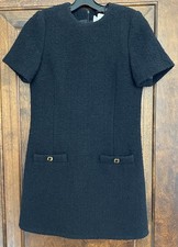 Ba&Sh Black Boucle Short Sleeve Wool Blend Chanel Inspired Dress NWT XS