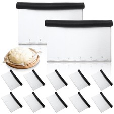 12 Pcs Stainless Steel Dough Scraper & Chopper 6.4 Inch Metal Pastry Scraper ...