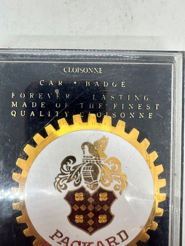 Packard Cloisonné Car Badge Gold Red Mounting Hardware Emblem Auto - Picture 5 of 10