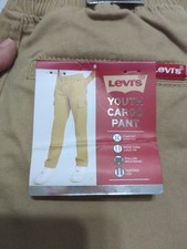 Levi s Youth Pull-On Waistband Cargo Pants Stretch Khakis Sz 8 Harvest Gold NWT