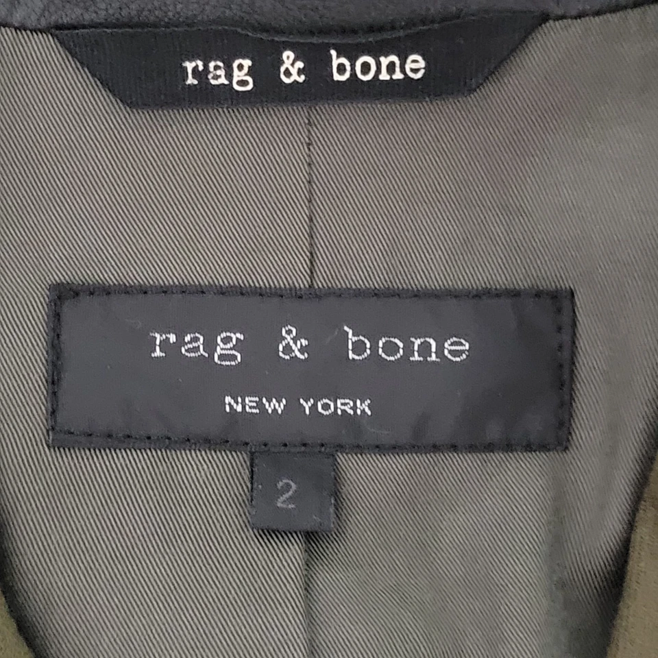 Chaqueta de lana militar Rag & Bone Marshall para mujer talla 2 verde oliva hecha en EE. UU.  Foto 4 de 4