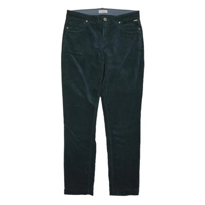 PER UNA Pantalon Droit Vert Regular Fit Coton Mélangé Femme W34 L30 - Photo 1/4