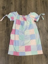 Vineyard Vines Target whale print square block off shoulder smocked top dress, L