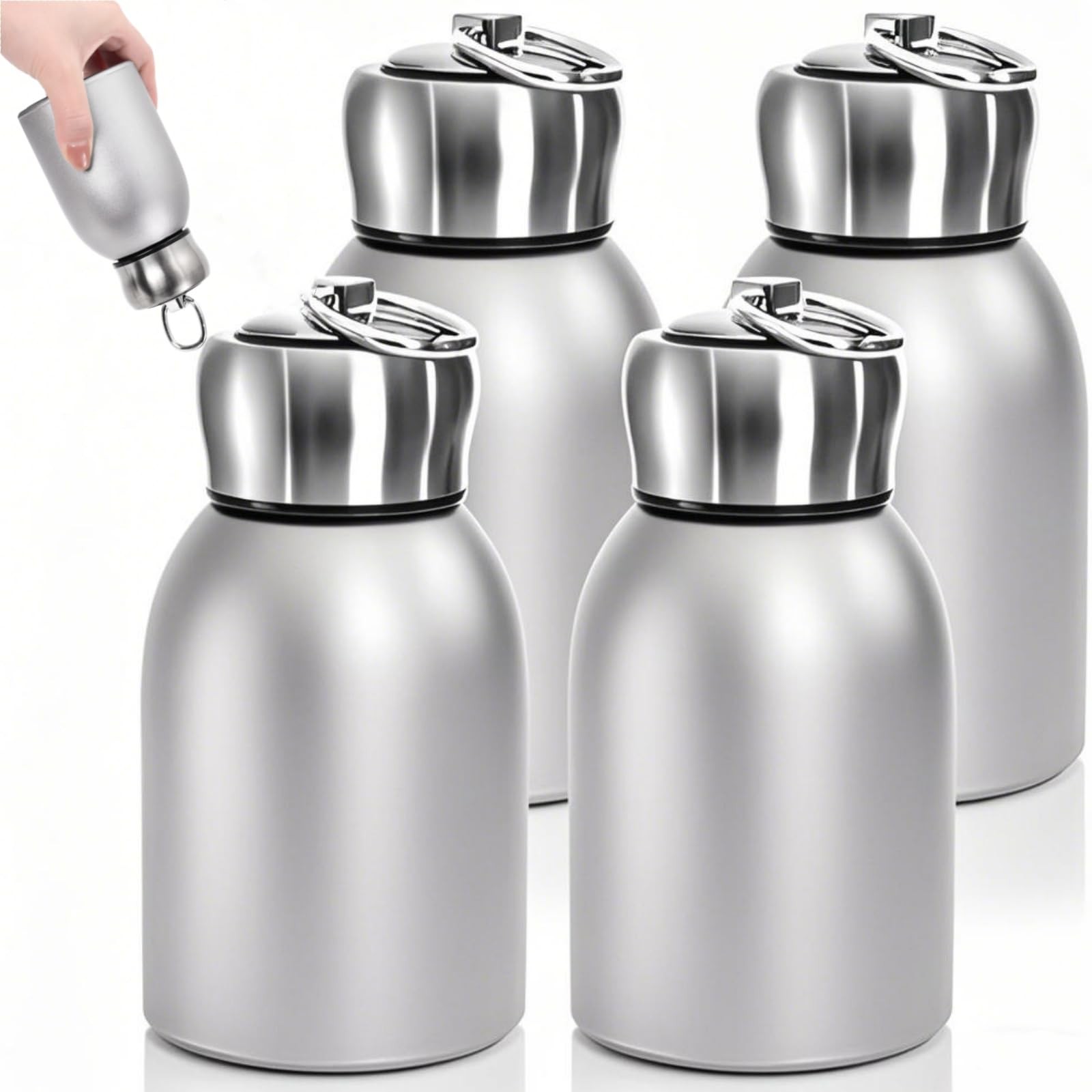 4 Pack 10oz Mini Stainless Steel Water Bottle, Vacuum Insula