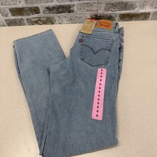 NWT Levis Womens 314 Shaping Straight Mid Rise Jeans 28 x 32 Light Wash Denim