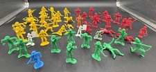 VTG Lot 47 Plastic Toy Cowboys  Indians Figures Mixed Colors Marx MPC Tim Mee