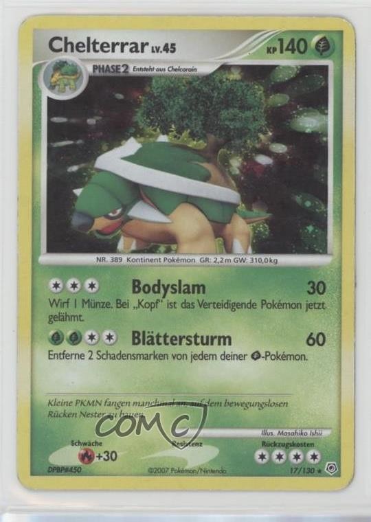 Torterra Holo German Pokémon Diamond & Pearl Base Set #17 2007