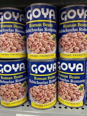Goya Roman Beans 15.5 oz (Pack of 6) Non-GMO, Gluten Free, Vegan, Kosher, Canned