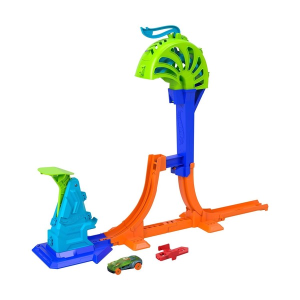Mattel Hot Wheels - Hot Wheels Stunt Tracks Power Laun - Figur & Fahrzeug - Neu-image