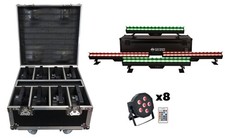 American DJ ADJ ElectraPix Bar 16 Pak 4 Bar Lights Case 8 Wash Lights w/Case