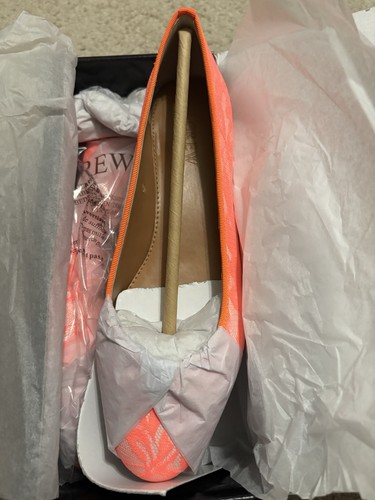 Neu im Karton J. Crew Einzelhandel 168 $ Schnür-BALLERINAS UPTOWN NEONORANGE GRÖSSE 7,5 - Bild 3 von 6