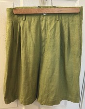 Vintage Esprit lime green linen shorts 80's 7/8