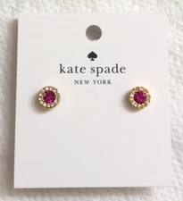 KATE SPADE YOU'RE A GEM FUCHSIA STUDS EARRINGS