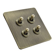 Panneau interrupteur à bascule type 86 en acier inoxydable bronze vert pour éc