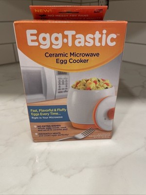 Egg-Tastic Ceramic Microwave Egg Cooker and Poacher for Fast Fluffy Eggs