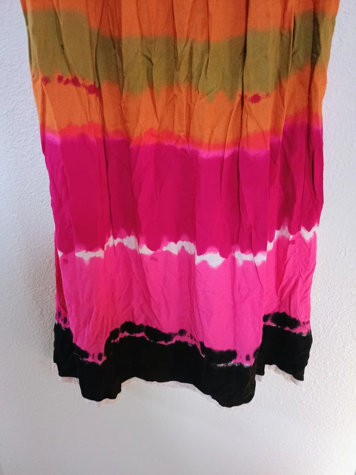 Maxi Falda Bohemia Angie Negra Doble Estampado Encaje Borde B6B24-WA88-WA89 Foto 3 de 4