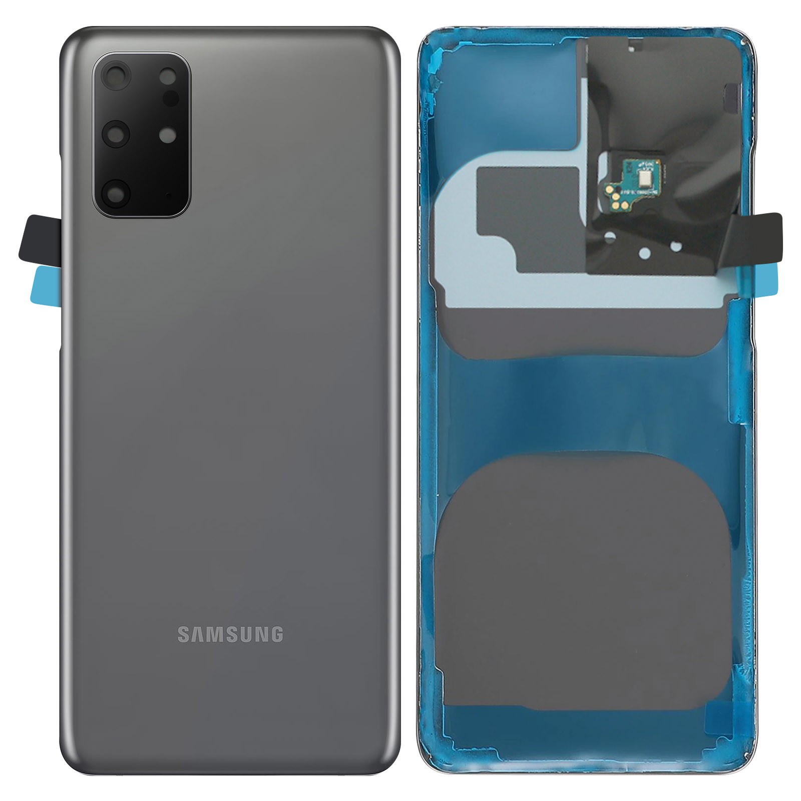 Remplacer vitre cassée : cache batterie d'origine Galaxy S20 Plus gris ajustement parfait
