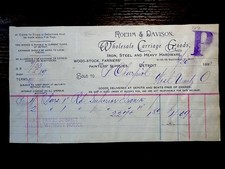 🧾 1895 Detroit Iron Steel Hardware Billhead 🚂 Carriage Axle $40.09 🛠️