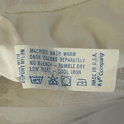 Vintage Vanity Fair Full Slip Size Large 38 White Lace Trim USA Made Nylon - Picture 10 of 10