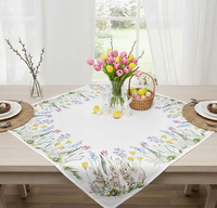 Tischdecke FrüHling & Ostern – Oster Tischdeko Mit Hasen HäSchen Familie, Blumen