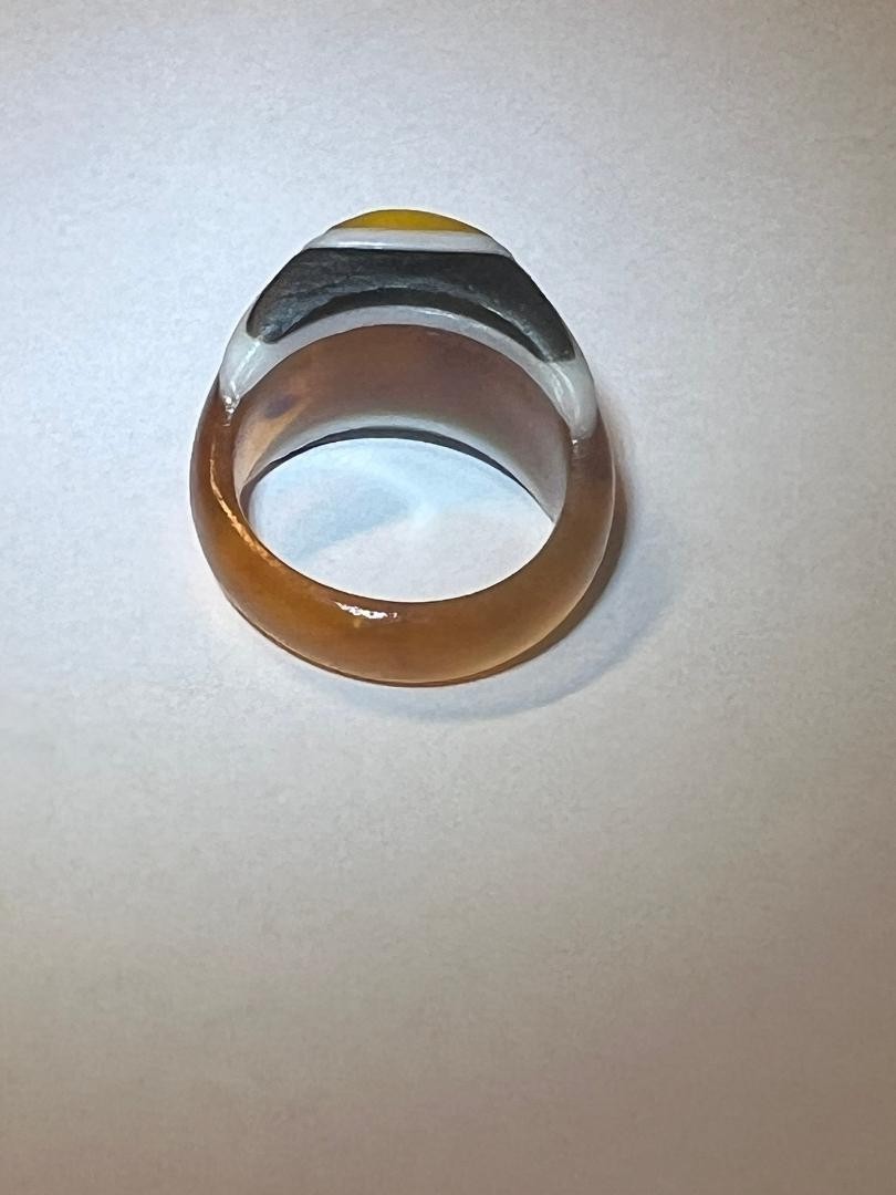 Handcrafted  Celluloid  Ring , Size 6 - image 4