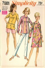 Simplicity 7601 Shirtdress, Blouse Pants in 2 Lengths HALF Sz 16.5 UNCUT