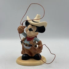 Disney Showcase Collection Precious Moments Cowboy Mickey Bisque Porcelain
