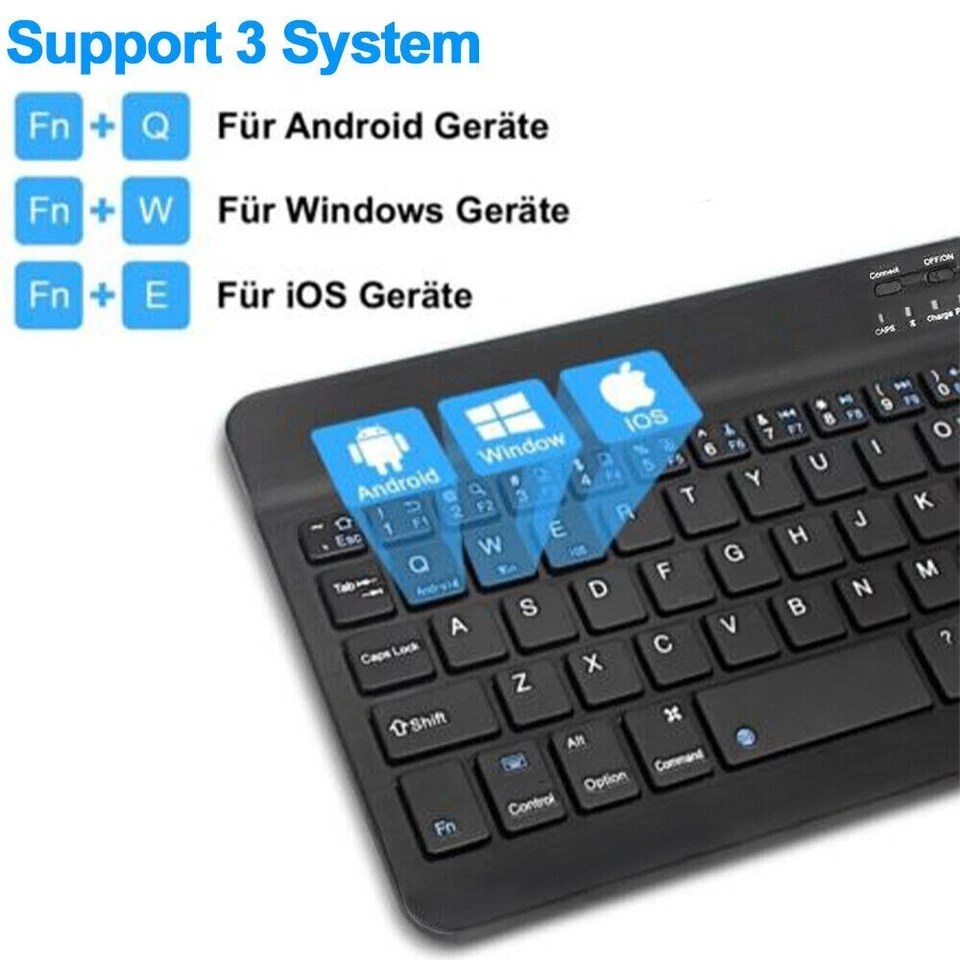 Mini Bluetooth Tastatur kabellos Wireless für PC Handy Tablet QWERTY - Bild 3 von 4