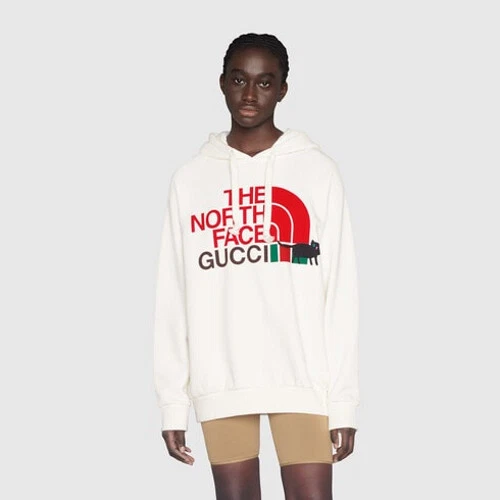 Felpa con cappuccio bianca The North Face x Gucci Off S