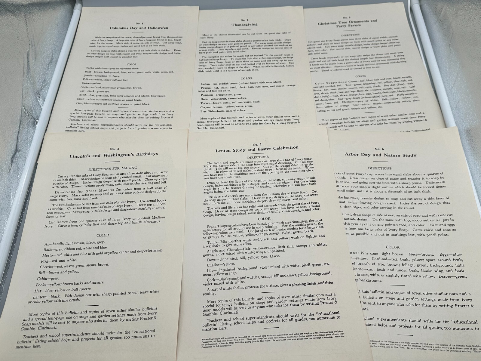 1920's Ivory Soap Carving Lesson Plans Templates for Teachers Antique!