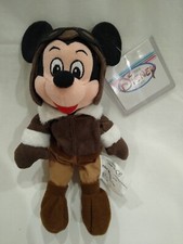 Mickey Mouse Plush Beanie Pilot Mickey Bean Bag Disney NWT NRFB