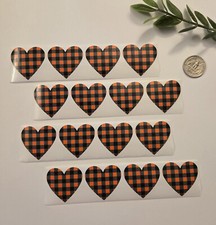16 VALENTINES DAY STICKERS/HEART STICKERS/PLAID HEART STICKERS/LOVE STICKERS