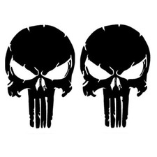 Skull Decal The Punisher Truck Hood Gun Laptop Sticker - ANY SIZE