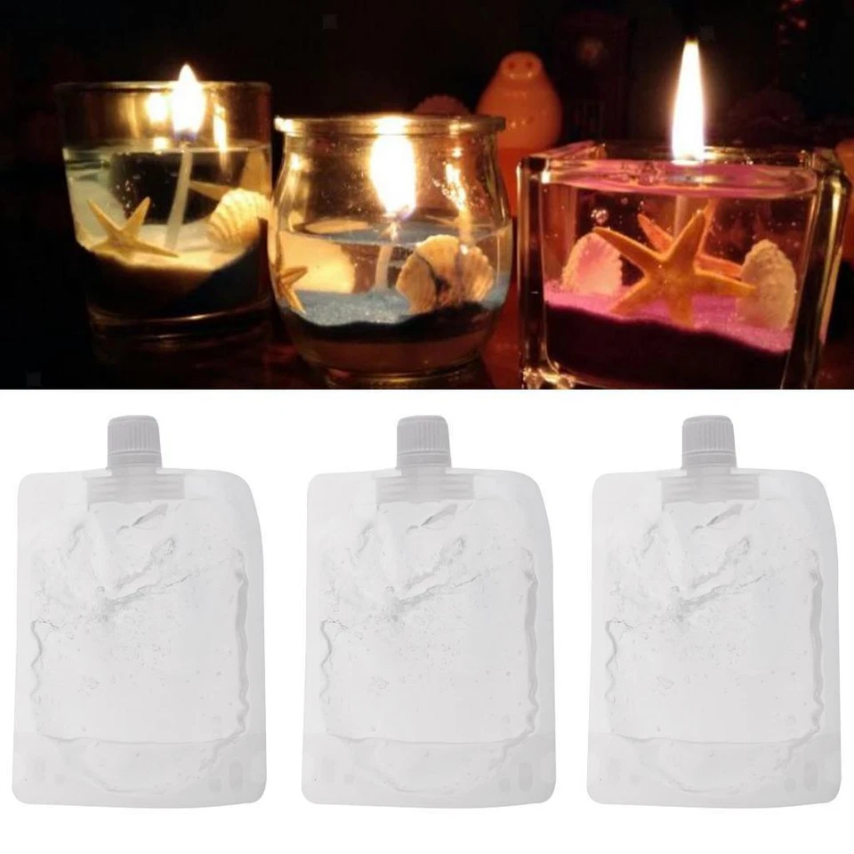 3x100g Gel Jelly Wax for Candle Making Craft Supplies Scentless clear - Image 2 of 4
