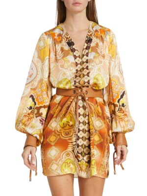 Alexis Women's Story Teller Printed & Belted Minidress Paisley Blossom