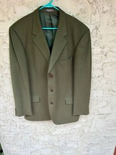 saks fifth avenue Loro Piana olive green camel hair three button blazer