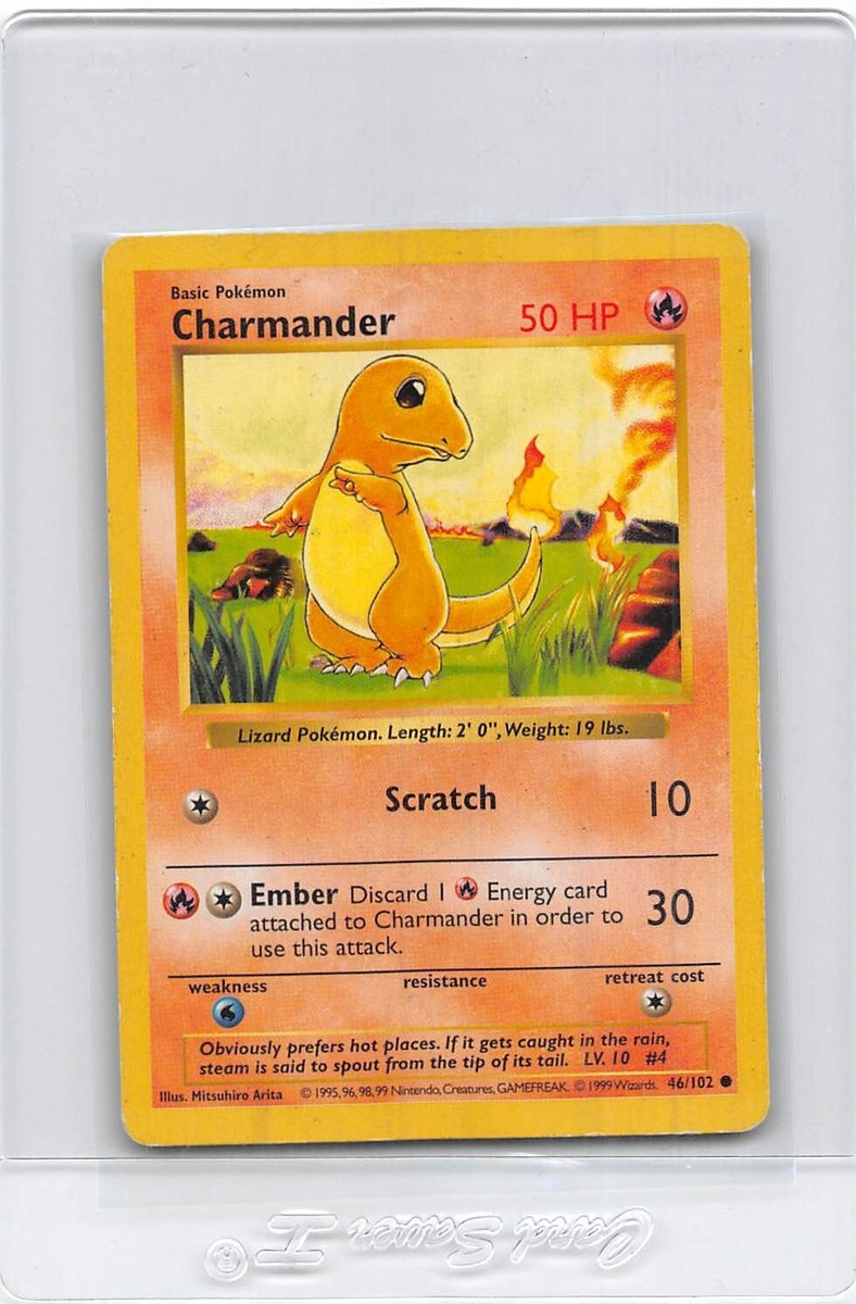 Charmander 46/102 - Shadowless - Base Set - VINTAGE WOTC Pokemon