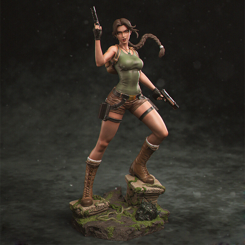 Lara Croft 3D print figure 1/8 1/6 1/4 Model Kit Unpainted