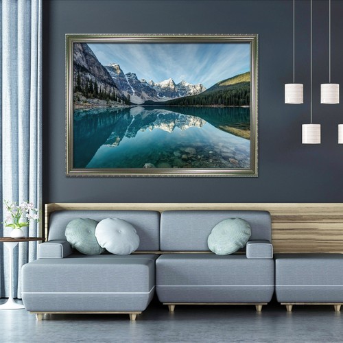 3D Mountain Lake Forest 8 Framed Poster Home Decor Print Painting Art WALLPAPER - Picture 2 of 12
