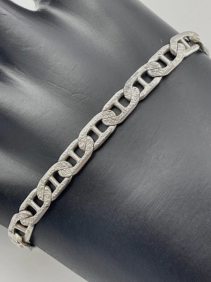 AGM ITALIEN 925 STERLINGSILBER WENDBAR 5,5 MM PANZERKETTE ARMBAND 8'' 9,9 G 2920