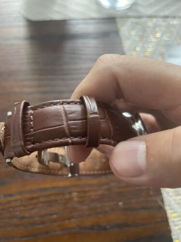 Omega Seamaster 20mm Brown Brown Sewn Leather Watch Strap -Band+Pins+Buckle ONLY - Picture 5 of 6