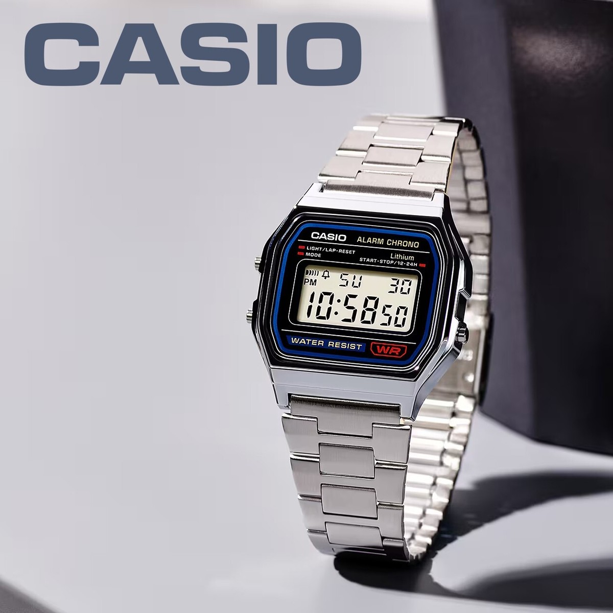 CASIO A158WA-1JH Classic Digital Watch Stainless Steel Band | eBay
