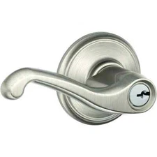 Schlage F51ACF LAT 619 Flair Satin Nickel Keyed Entry Door Lever