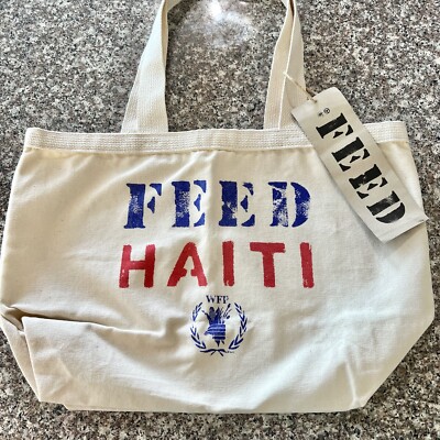 FEED Haiti Feed Projects Organic Cotton Canvas Market Tote Bag 50