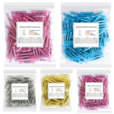 Heat Shrink Butt Splice Wire Connector Insulated Waterproof Crimp Terminals set
