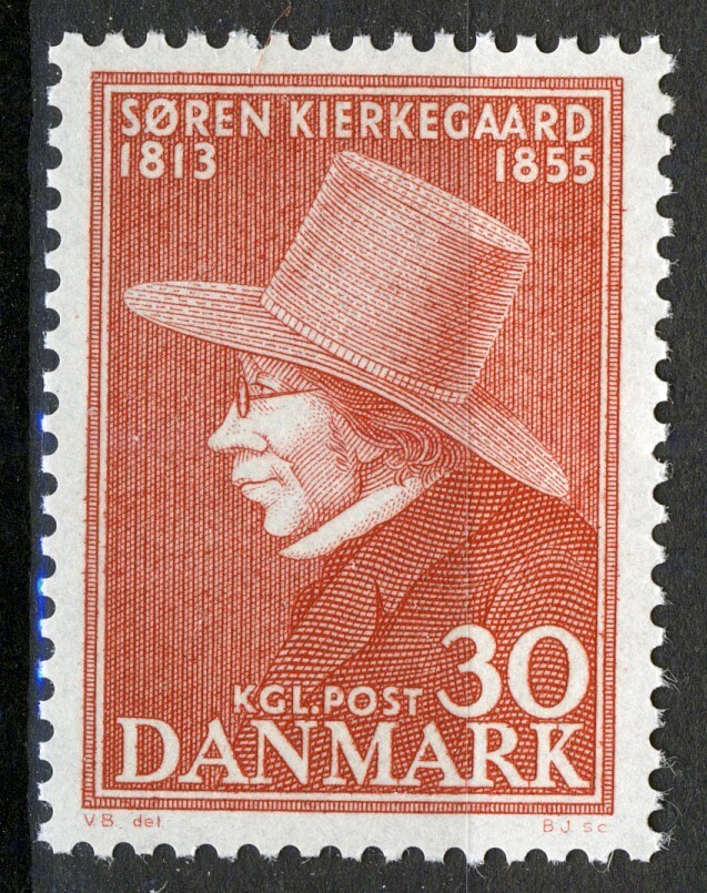 デンマークの落書き Denmark 1955, Centenary of the Death of Søren Kierkegaard set MNH