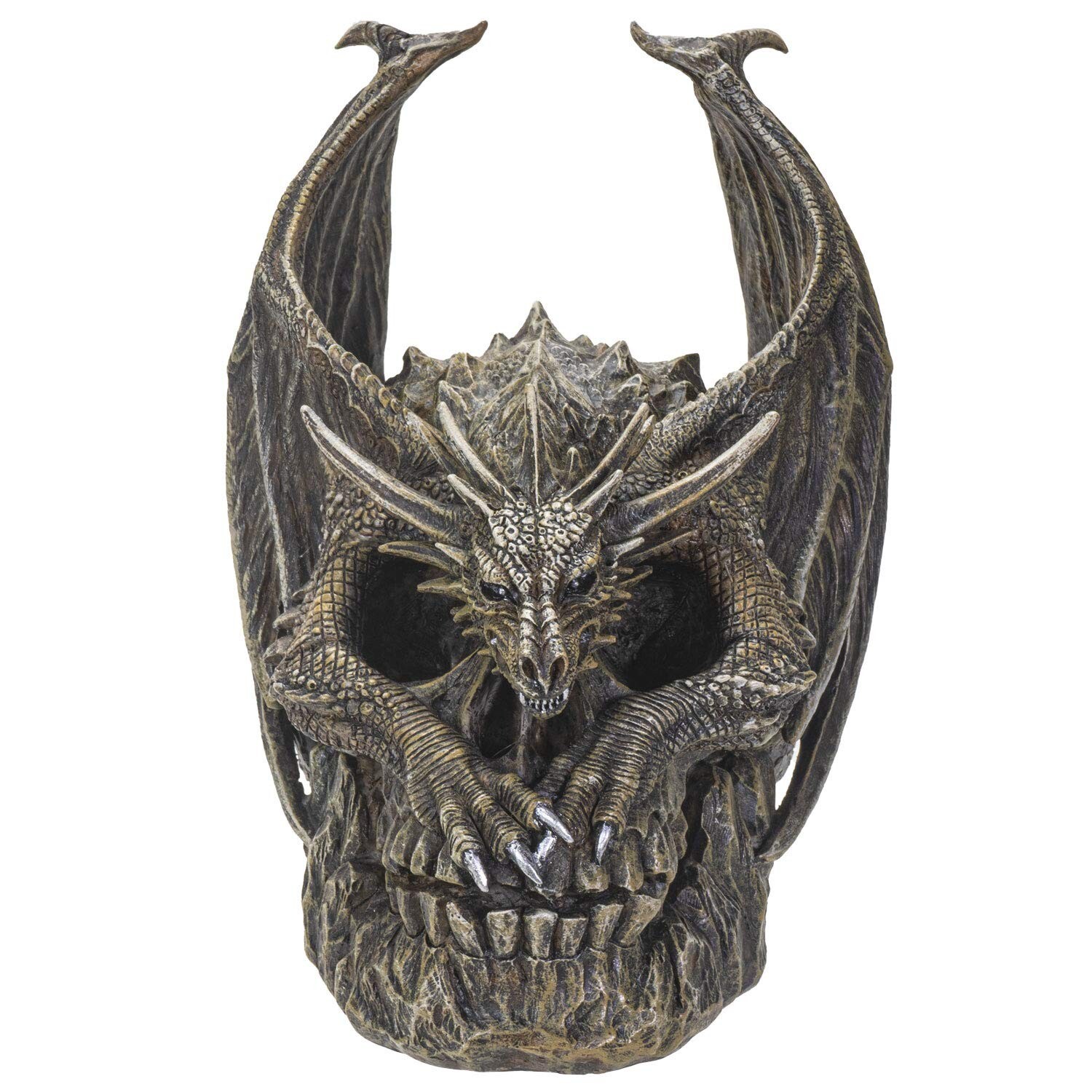 Summit Collection Dark Gothic Draco Dragon on Mutated Skull Figurine