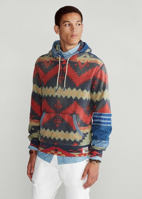 Polo Ralph Lauren Saranac Southwest Indian Patchwork Fleece Hoodie XXL for sale online | eBay